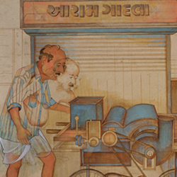 Man And Machine With Whiteness Of Cotton