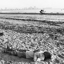 Man Asleep on Chowpatty Beach, Bombay                                                                                                                                                                   