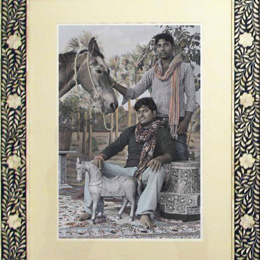 Jai and Ganpat with a Horse                                                                                                                                                                             