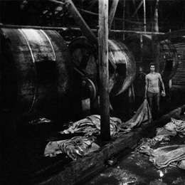 Workers in leather washing unit, Tangra, Calcutta                                                                                                                                                       