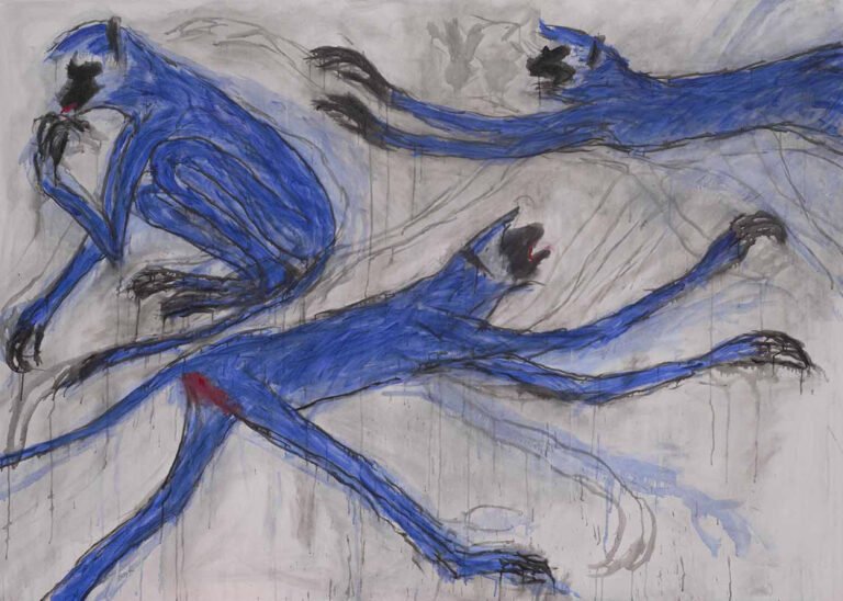 Amit Ambalal | Monkeys of the blue god I | 2016 | Acrylic on canvas | 60 x 84 Inches