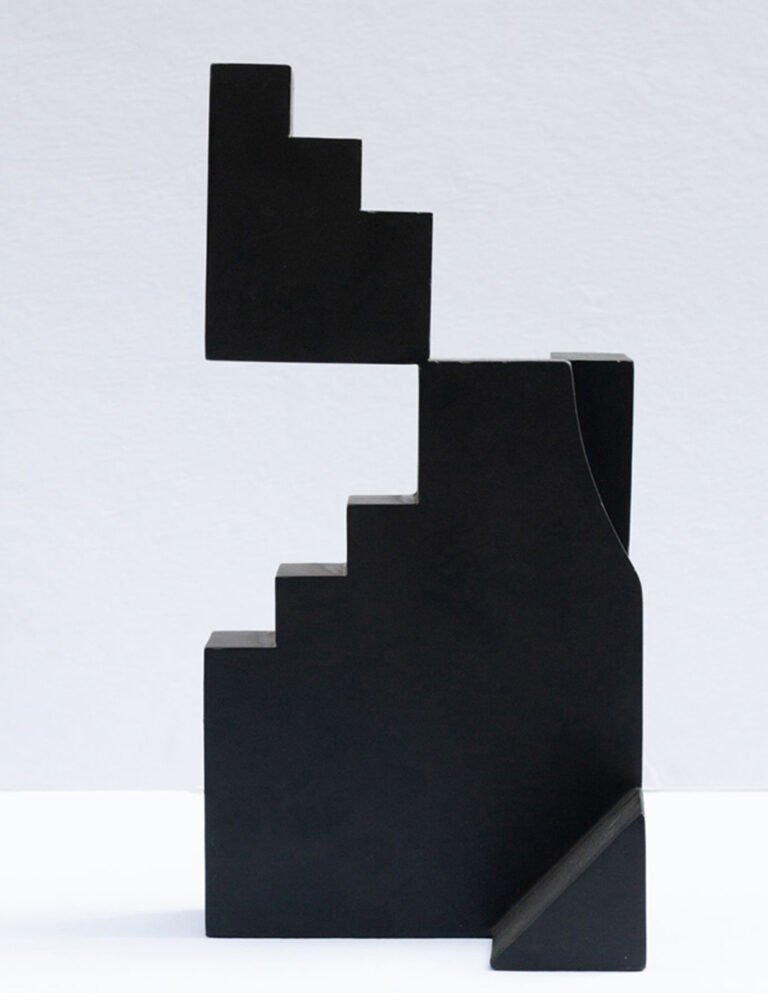 Teja Gavankar | Cuboid | 2022 | Mild steel and black paint | 12.25(H) x 6(W) x 6.5(D) Inches