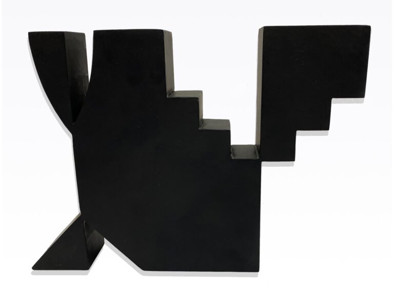 Teja Gavankar | Cuboid | 2022 | Mild steel and black paint | 8.25(H) x 11.5(W) x 2(D) Inches