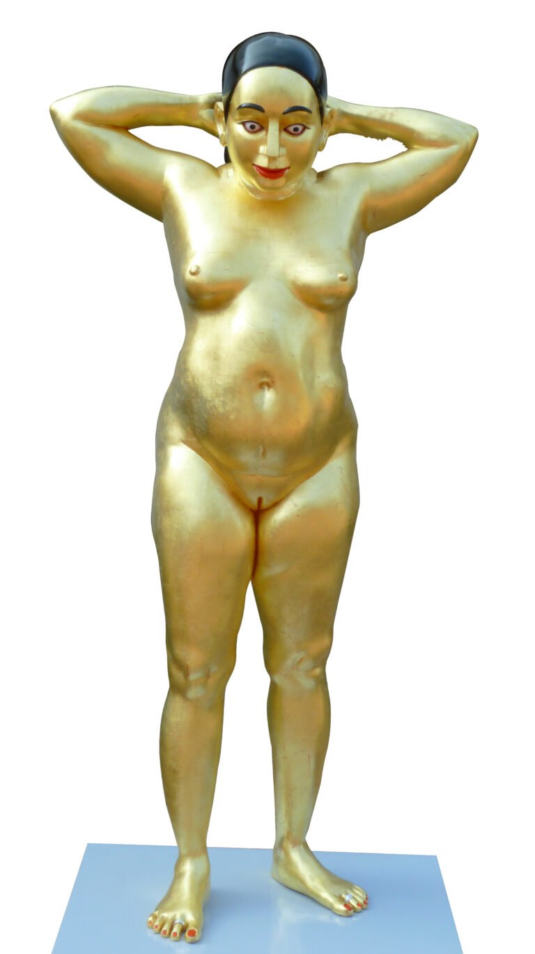 Ravinder Reddy | Untitled | 2010 | Gold leaf on painted fiberglass (Ed: 3) | 67.5 (h) x 34 (w) x 14 (d) Inches