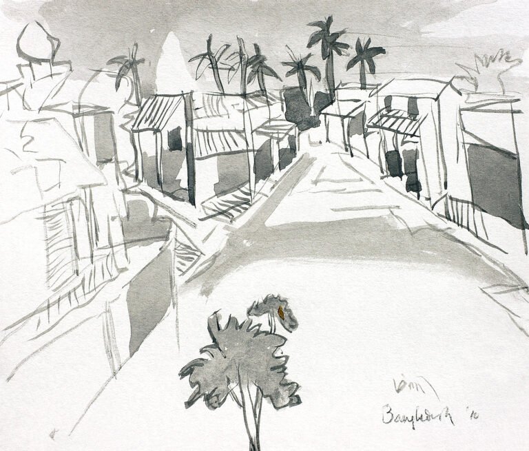 K. G. Subramanyan | Bangladesh Drawings | 2010 | Watercolor on paper | 9 x 10.25 Inches