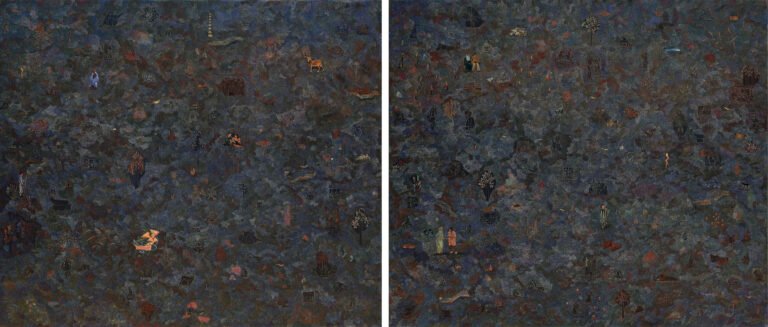 Sanket Viramgami | Untitled | 2017 | Acrylic and oil on canvas (Diptych) | 72 x 84 Inches each