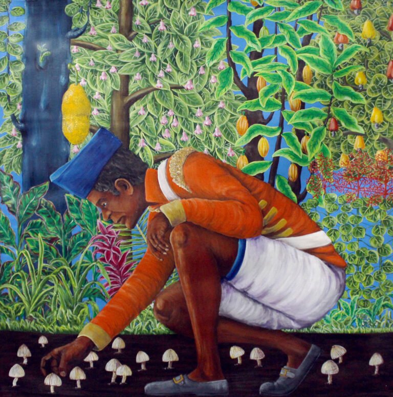 Sreeju Radhakrishnan | Foraging | 2016 | Acrylic on canvas | 36 x 36 Inches