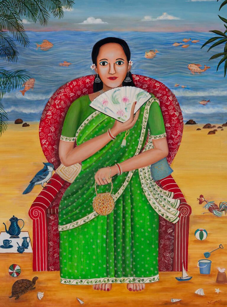 Nayanaa Kanodia | Sofa By The Sea | Acrylic & Oil on canvas | 48 x 46 Inches