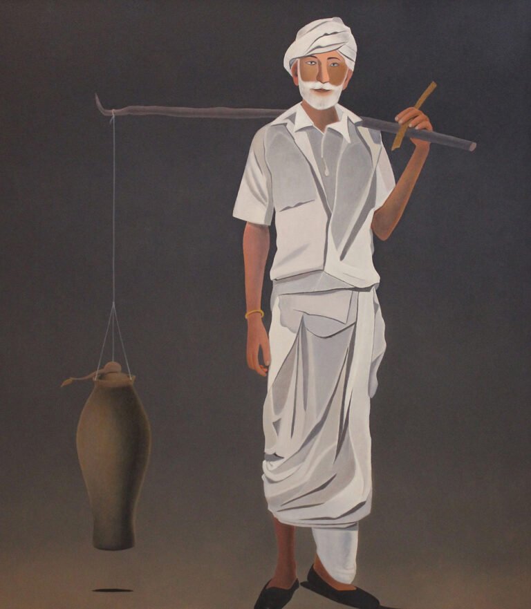 Surendran Nair | Dhanvantari | 2013 | Oil on canvas | 47 x 41 Inches