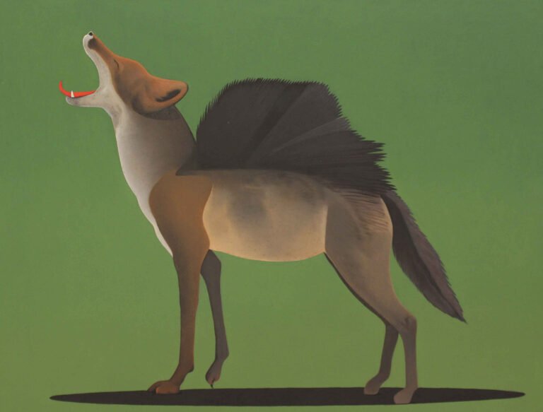 Surendran Nair | Vulpes Vulpes Hystrix Flora & Founa. Cuckoonebulopolis | 2011 | Oil on canvas | 48.5 x 36 Inches