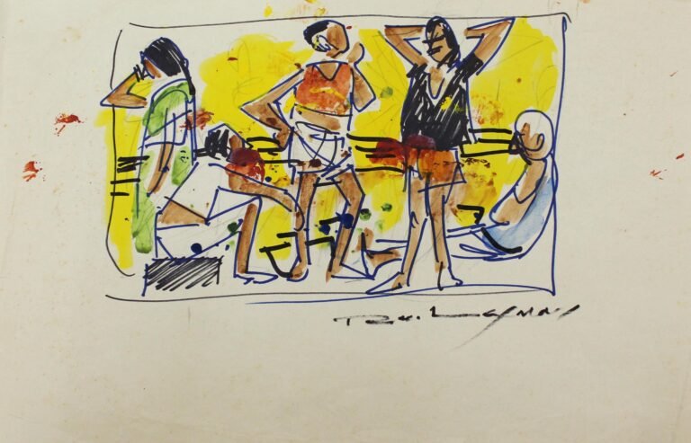 R.K. Laxman | Untitled | Watercolour & ink on paper | 10 x 13 Inches