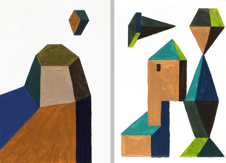 Sameer Kulavoor | DYSFUNCTIONAL 2 | 2020 | Acrylic and watercolours on paper. Diptych | 11.5 x 8 Inches each