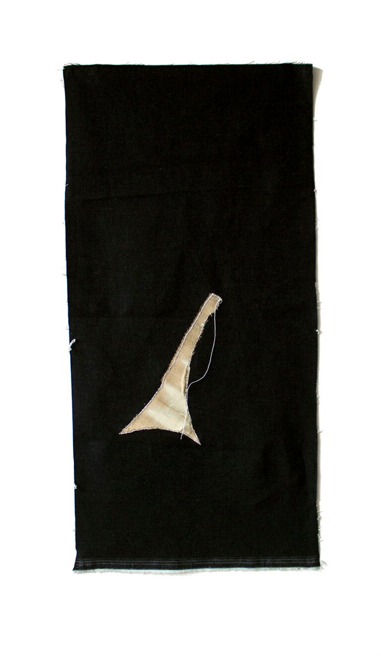 Nidhi Khurana | Residue | 2020 | Denim, natural dyes, silk and stitching | 27.5 x 14 Inches