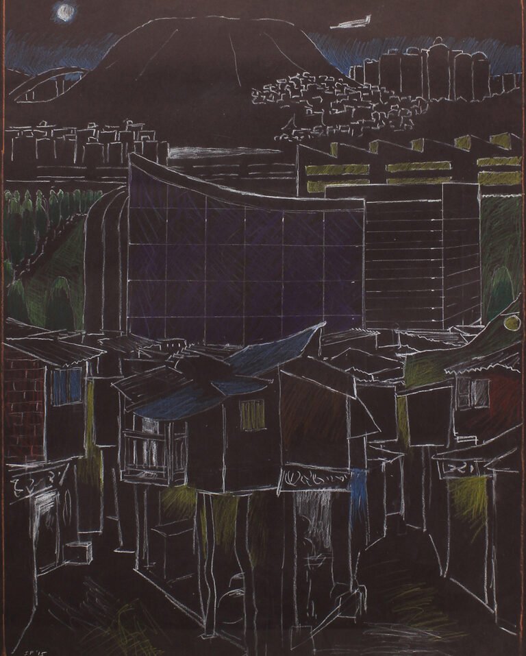 Sudhir Patwardhan | Vikhroli | 2015 | Pastel on black paper | 28.5 x 21 Inches