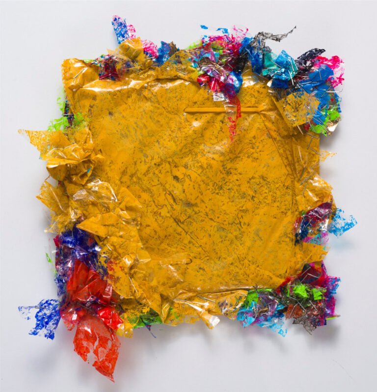 Aaditi Joshi | Untitled (20) | 2017 | Fused plastic bags, acrylic colour | 9.5 x 8.5 x 1 Inches