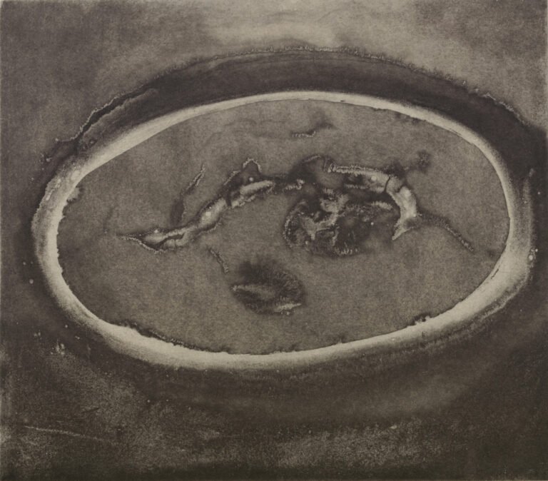Anish Kapoor | Blackness From Her Womb 1 | 2001 | White background aquatints, from the portfolio of 13, on Fabriano Tiepolo and Gampi paper. Edition of 30 + AP | 17 x 15 Inches