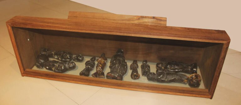 Benitha Perciyal | There is no street, no one has a door | 2021 | Frankincense wood glass | 36 x 10 x 12 Inches