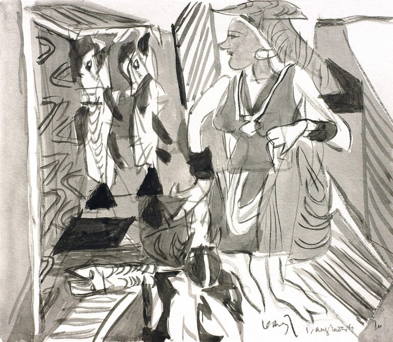 K.G. Subramanyan | Bangladesh Drawings | 2010 | Watercolor on paper | 9 x 10.25 Inches