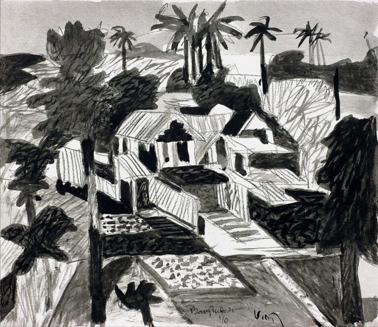 K.G. Subramanyan | Bangladesh Drawings | 2010 | Watercolor on paper | 9 x 10.25 Inches