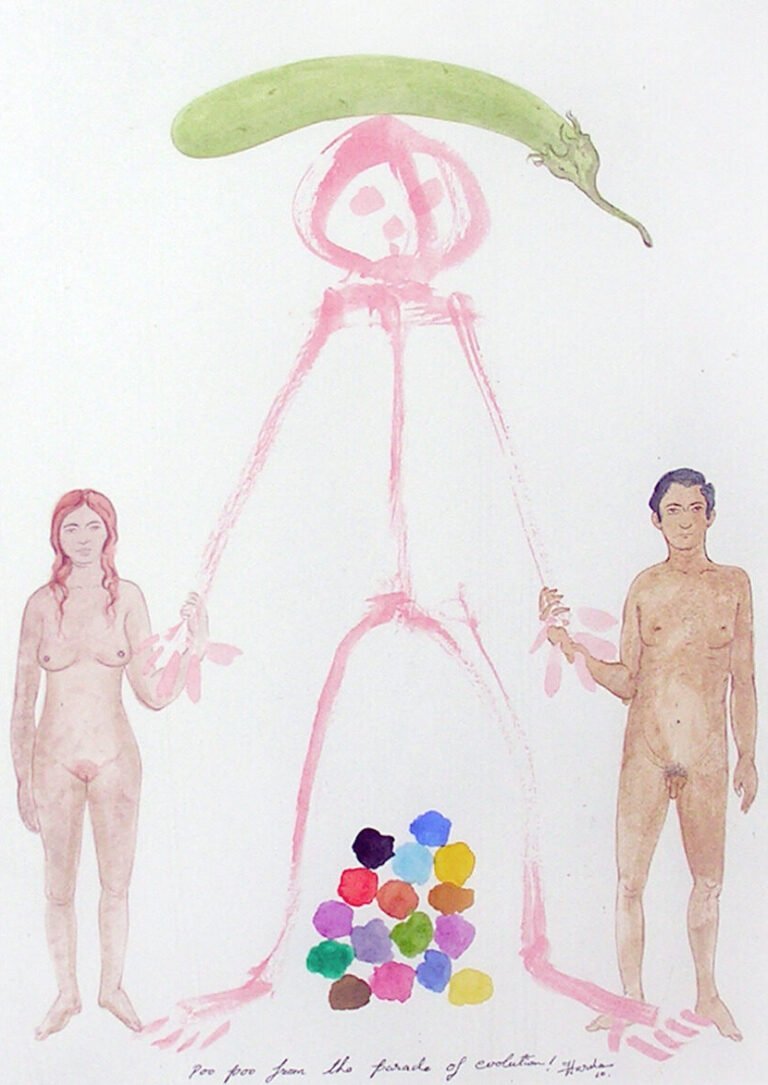 NS Harsha | Poo Poo from the parade of Evoluation! | 2010 | Watercolour on Paper | 16.5 x12 Inches