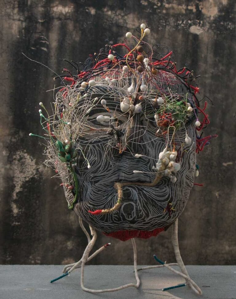 Rashmi Kaleka | When the moon shone man & plants danced  | 2010-2011 | Thread Cloth and Wire | 19 x 12, circumference 38 Inches approx.