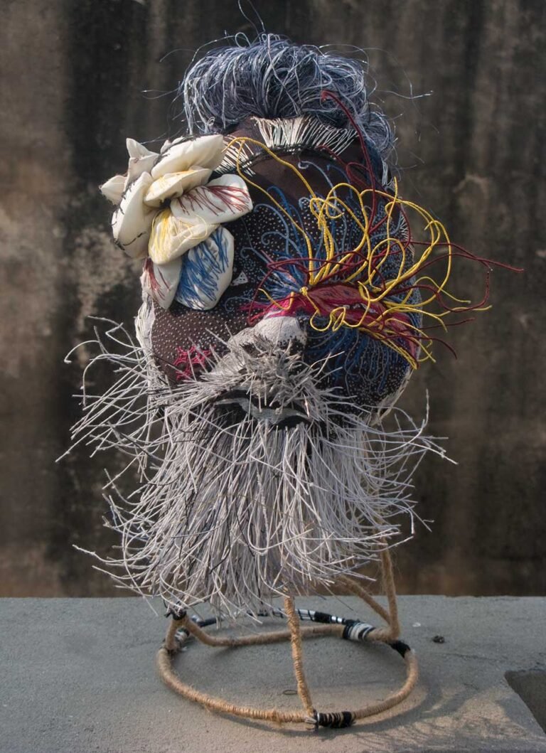 Rashmi Kaleka | When the moon shone man & plants danced  | 2011 | Thread Cloth and Wire | 14 x 8, circumference 24 Inches approx.