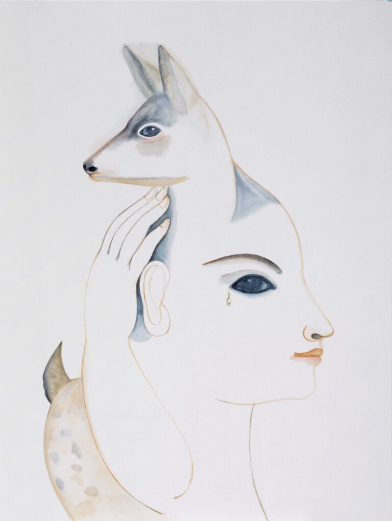 Rekha Rodwittiya | Untitled | 2010 | Water colour and Popular Stickers on Paper | 12.25 x 16.25 Inches