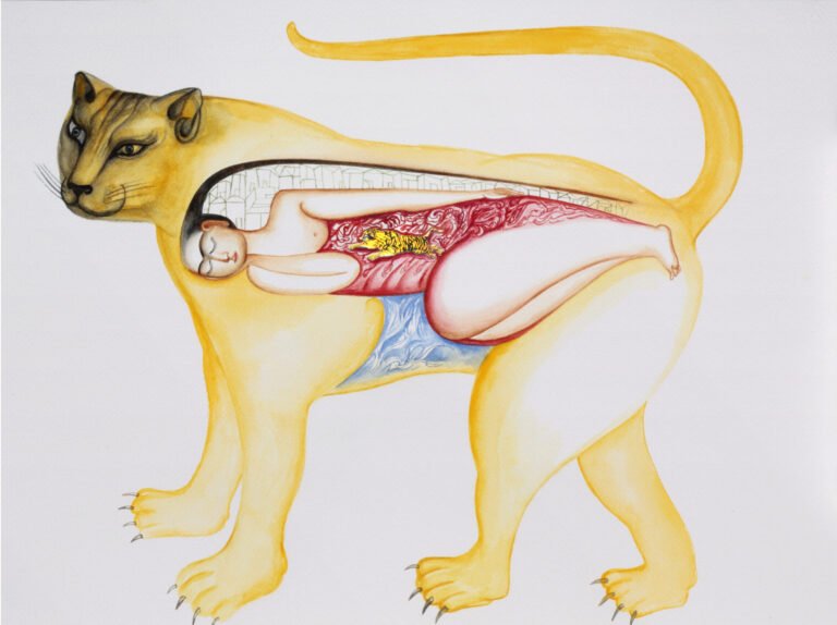 Rekha Rodwittiya | Untitled | 2010 | Water colour and Popular Stickers on Paper | 16.25 x 12.25 Inches