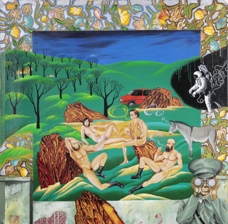Sabir Ali | Luncheon on the Grass | 2010 | Acrylic on canvas | 36 x 36 Inches