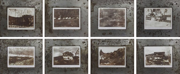 Sangita Maity | Sitting cows & their surrounding | 2013 | Images transfer on iron sheet & serigraphy. Limited edition 2|3. Set of 8 units | 4 x 5 Inches each