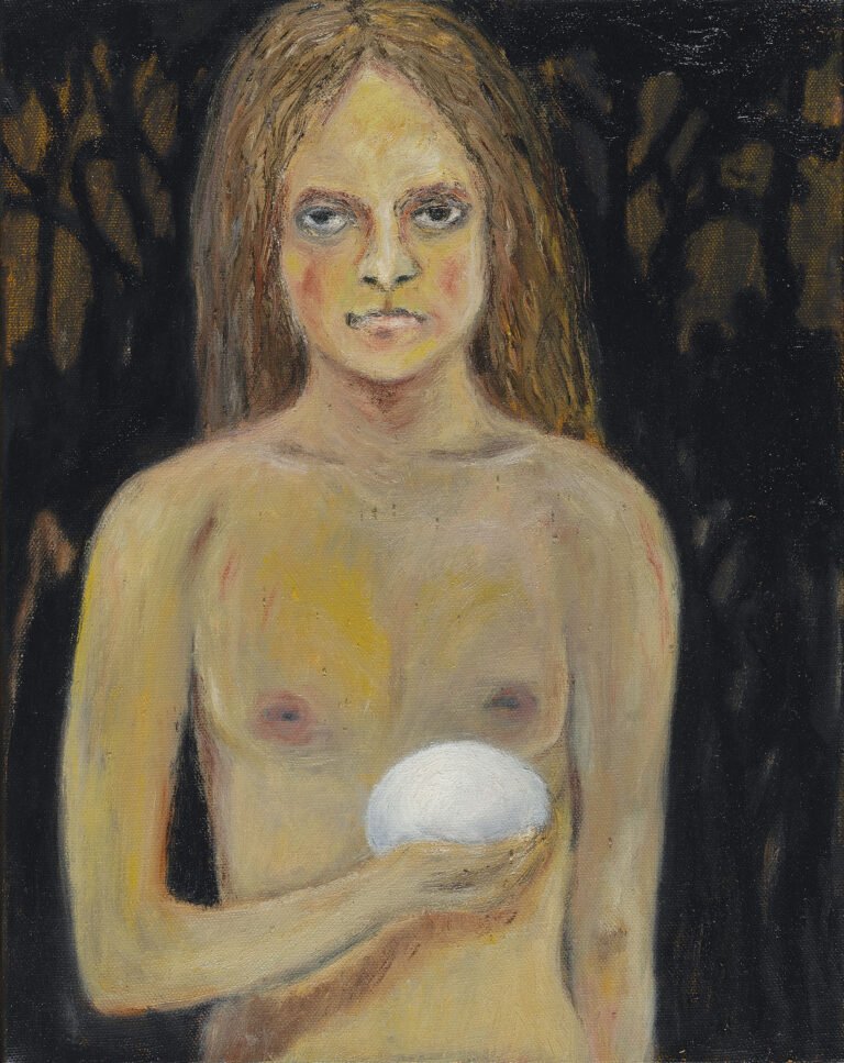 Alok Bal | The Egg | 2023 | Oil on canvas | 16 x 12 Inches