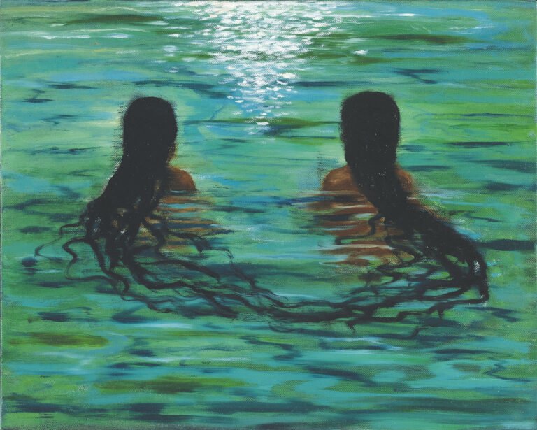 Alok Bal | Sisters | 2024 | Oil on canvas | 12 x 16 Inches