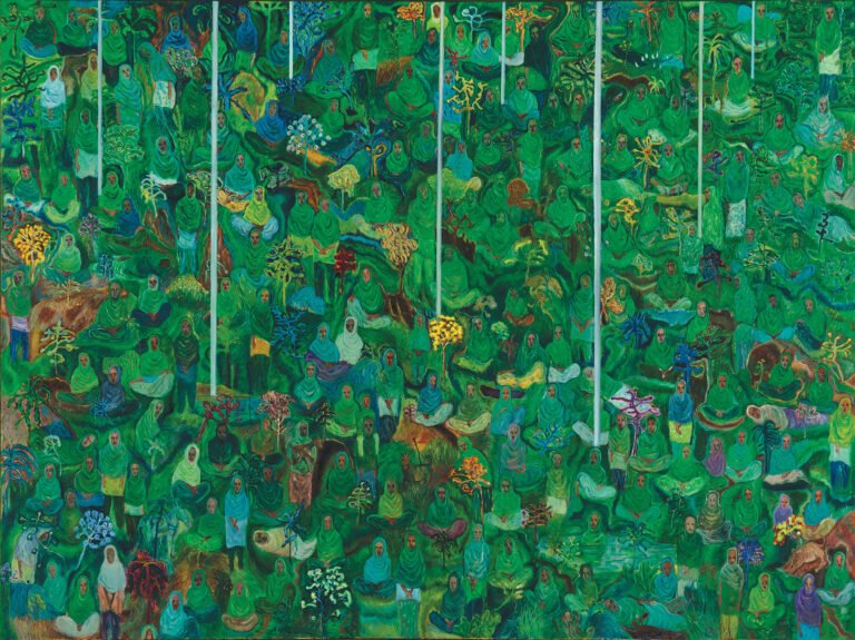 Alok Bal | Shaheen Baug | 2023 – 24 | Oil on canvas | 72 x 96 Inches