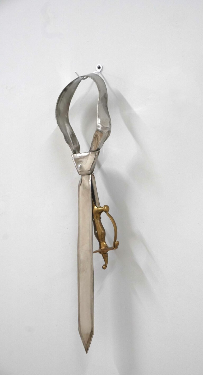 Lakshman Rao Kotturu | Circumstances | 2024 |  Stainless steel and brass | 29(H) x 7(W) x 2(D) Inches