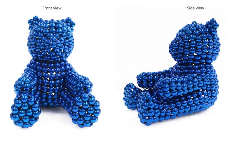 Valay Shende | Teddy Bear (Blue) | Coated stainless steel discs | 8(H) x 6(W) x 8(D) Inches | 2024