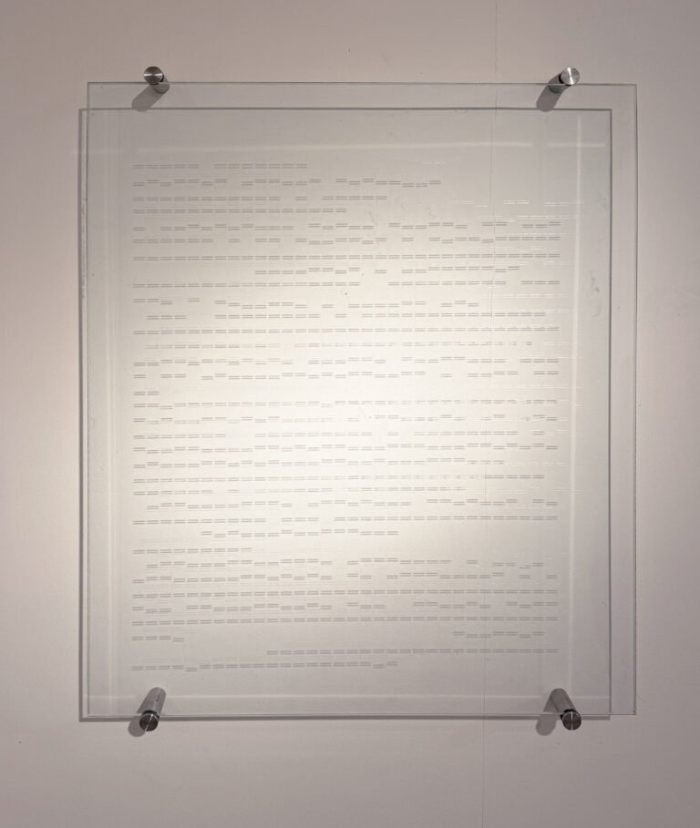 Chetnaa | Continuum V | 2025 | Laser etching on toughened glass | 25 x 20 Inches