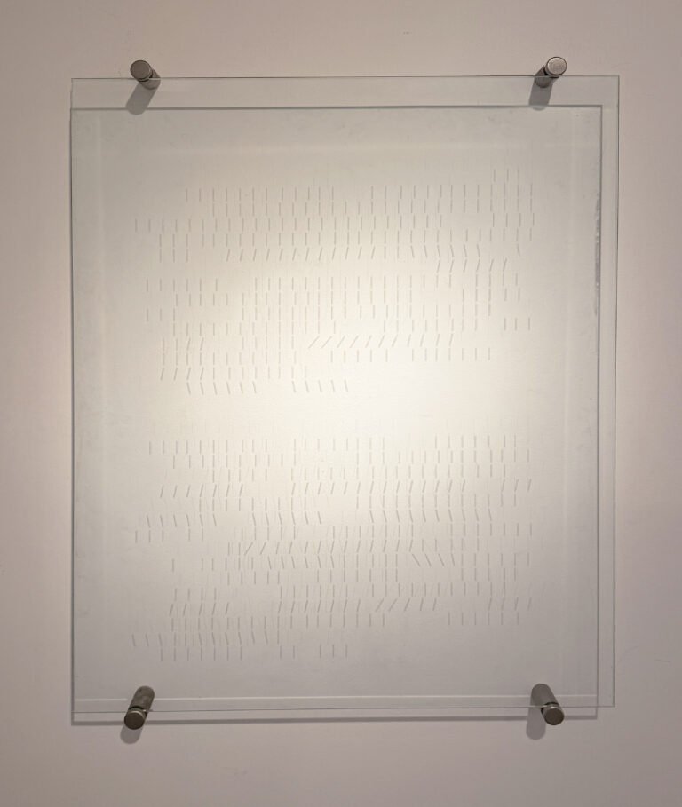 Chetnaa | Continuum VI | 2025 | Laser etching on toughened glass | 25 x 20 Inches