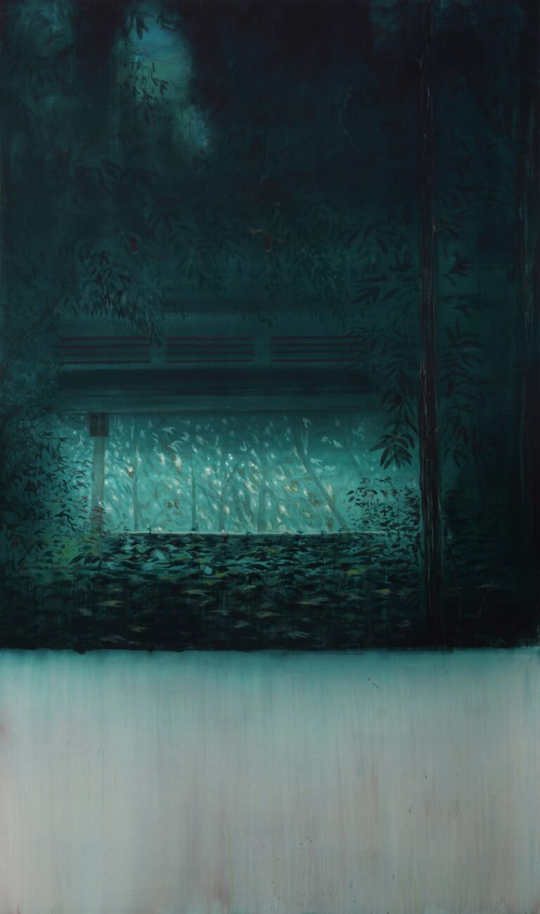 Sujith SN | Ever Night | 2024 | Tempera on paper | 70 x 42 Inches