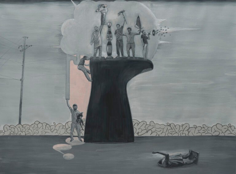 Jayanta Roy | Post-truth | 2025 | Gouache on paper | 22 x 30 Inches