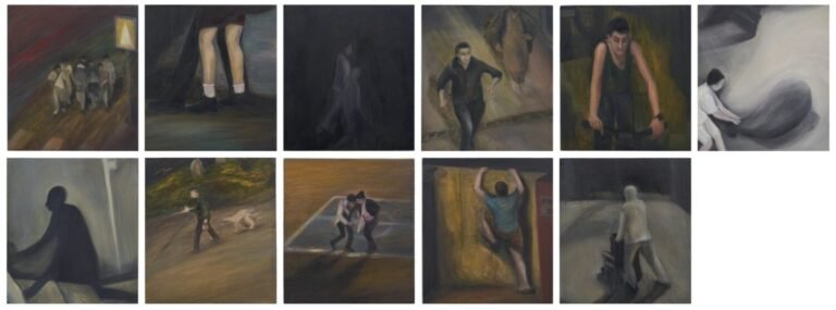 Ritika Sharma | Close to Identify | 2024 | Oil on panel (11 individual units) | 8 x 7 Inches each
