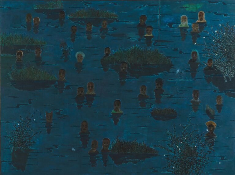 Alok Bal | Water Burial | 2023-24 | Oil on canvas | 72 x 96 Inches