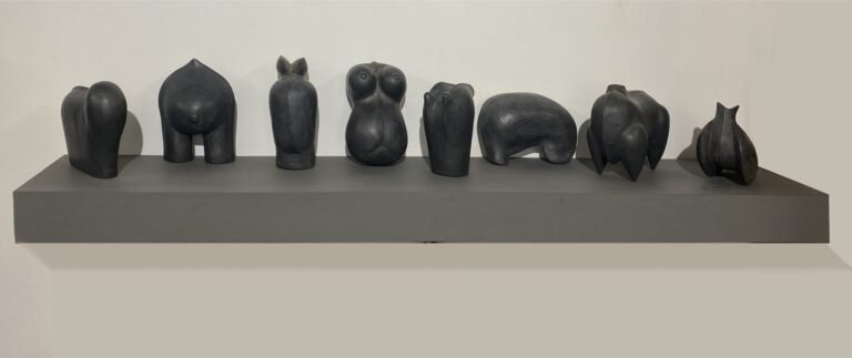 Manjunath Kamath | Ritual Objects | 2021 | Coloured terracotta (Set of 8 units) | 10(H) x 8(W) x 5(D) Inches each