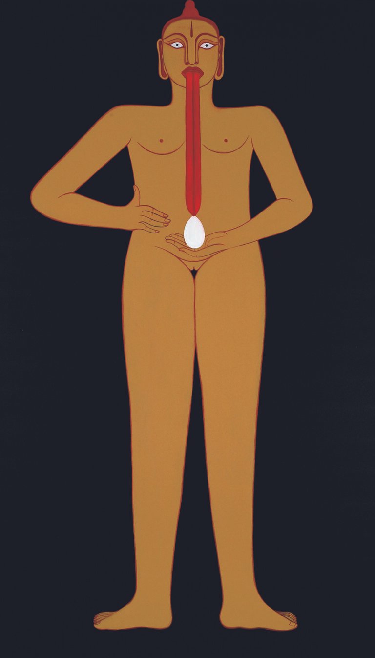 Rekha Rodwittiya | Once Upon A Time | 2006 | Acrylic on canvas | 84 x 48 Inches