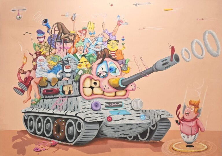 Siddhartha Kararwal | Dictators’ Day Out | 2025 | Oil, acrylic and oil pastels on canvas | 94 x 136 Inches