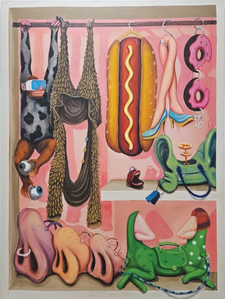 Siddhartha Kararwal | Gangster’s Wardrobe | 2025 | Oil, acrylic and oil pastels on canvas | 92 x 71 Inches