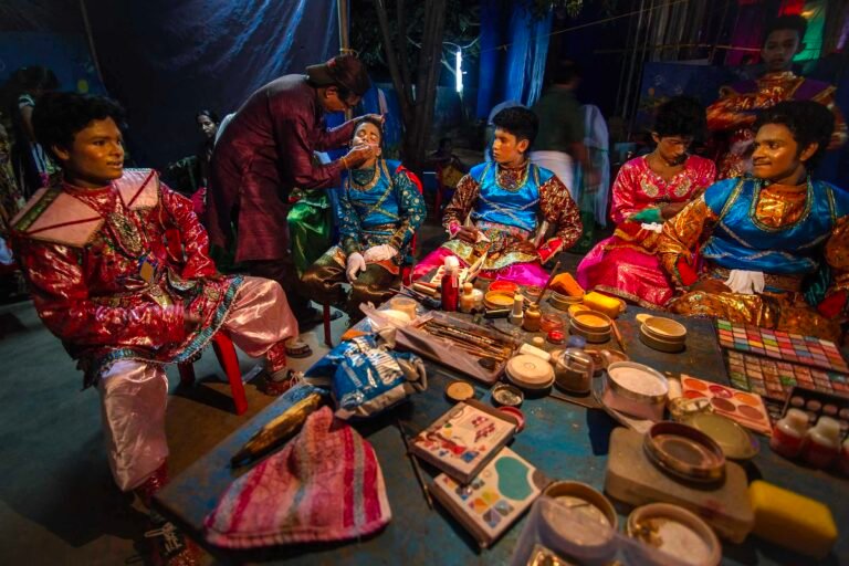 KR Sunil | Chavittu Nadakam—Storytellers of the Seashore (Backstage) | Photographic print on archival hahnemuhle paper. Limited edition 1 of 5 + 2 AP (Set of 16 units) | 20 x 30 Inches