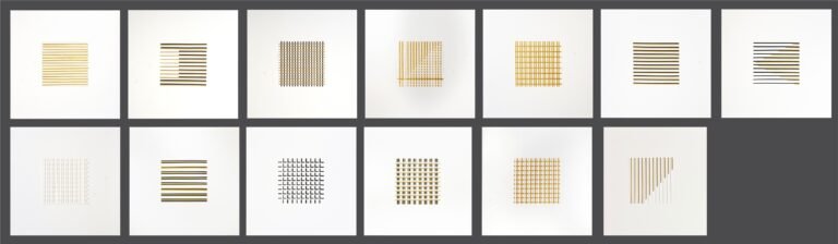 Chetnaa | Ethereal (Series) | 2025 | Acrylic and gouache with paper on paper (13 individual units) | 12 x 12 Inches each