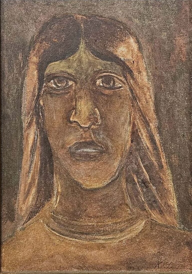 Krishen Khanna | Head | Acrylic and oil on canvas | 14 x 10 Inches