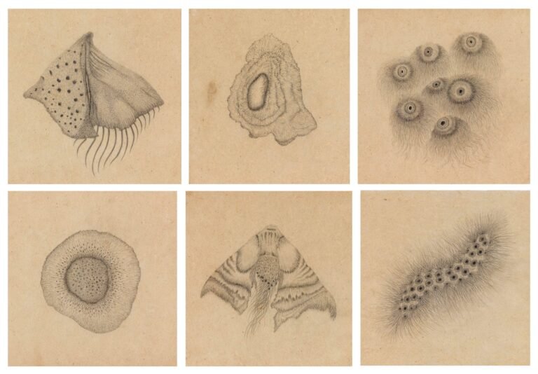 Kim Seola | Drawing for Dark Openings | 2024 | Pencil on Korean paper (Set of 6 units) | 15 x 15 Inches