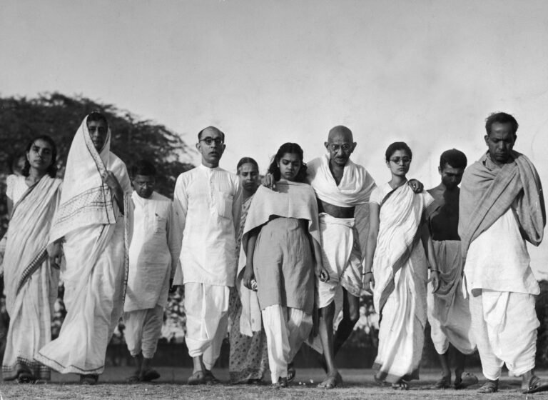 Margaret Bourke-White | Gandhi’s Morning Walk With Close Advisors and Family Members, India, 1946 | 2006 | Gelatin silver print. Limited edition 35 of 250 | Print size: 13 x 17 Inches | Paper size: 16 x 20 Inches